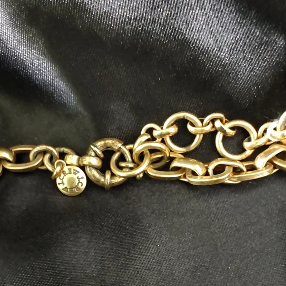 J Crew Blue Lucite Floral Gold Tone Necklace - Picture 2 of 5